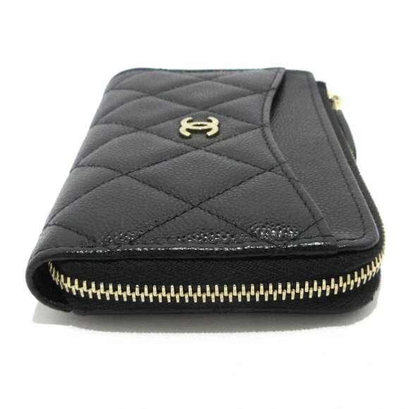 Auth CHANEL Classic Zip Card Case / Matrasse AP3179 Black Calfskin Coin Case - Picture 8 of 11